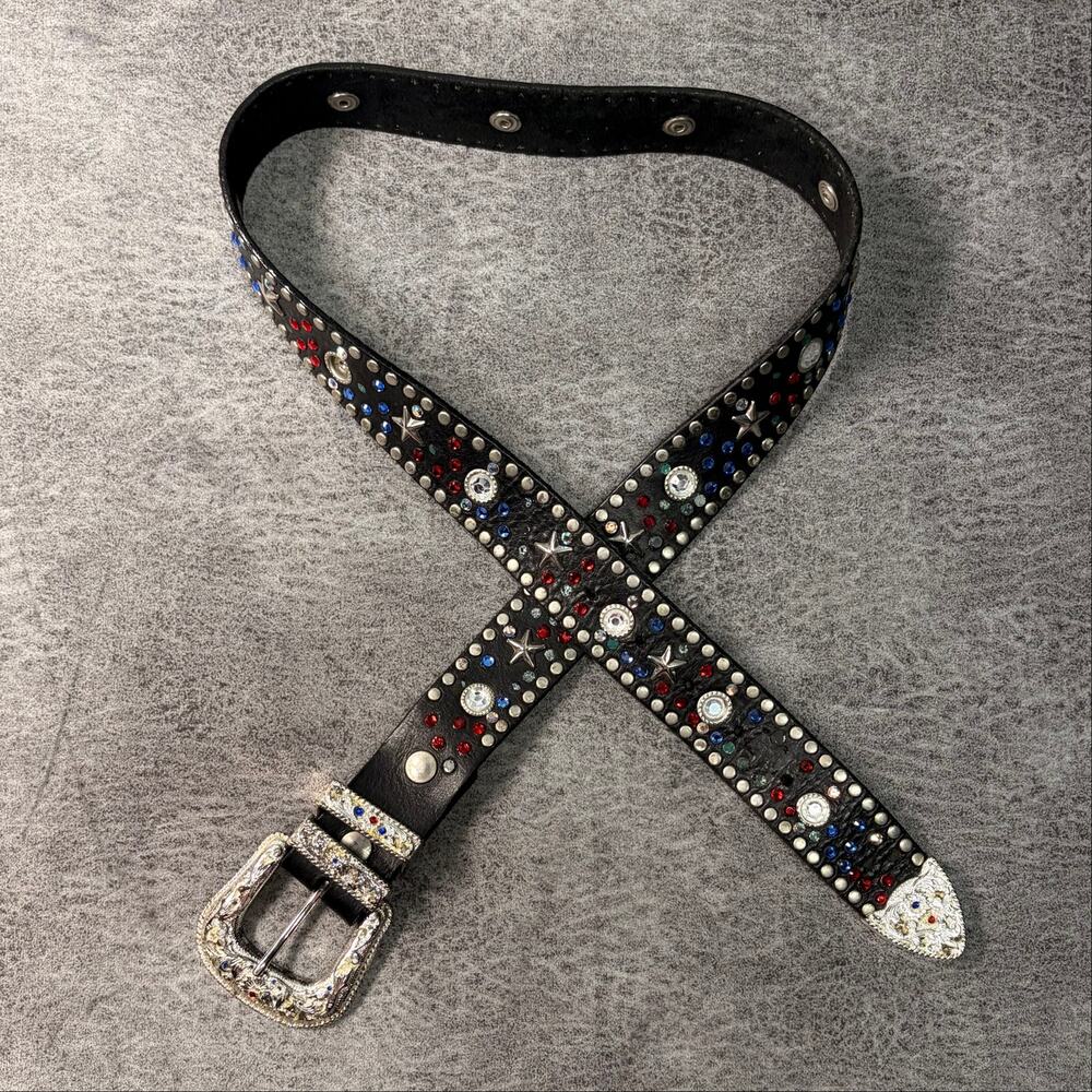 Black Star and Rhinestone Studded Belt